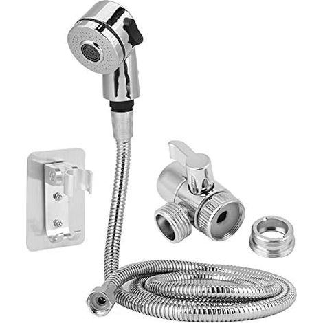 Akozon Pommeau de Douche évier Robinet, Maison Salle de Bain Douche à Main Pulvérisateur Kit de Lavage des Cheveux Robinet Convertisseur Adaptateur Ensemble Accessoires (Ensemble de shampoing) (1/5)