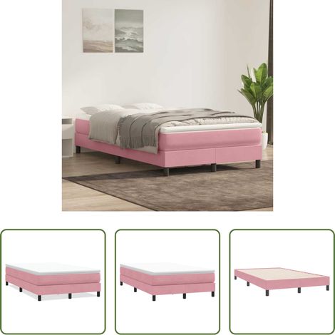 Samtbett - Boxspringbett ohne Matratze Rosa 120x220 cm Samt (1/5)