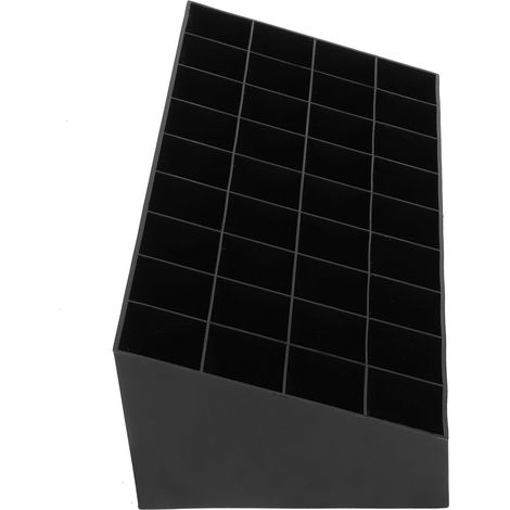 Porte-rouges à lèvres à 36 compartiments, présentoir pour maquillage et baumes à lèvres, boîte de rangement cosmétique de bureau, dimensions des compartiments : 2,8 x 2,6 cm, noir. (1/5)