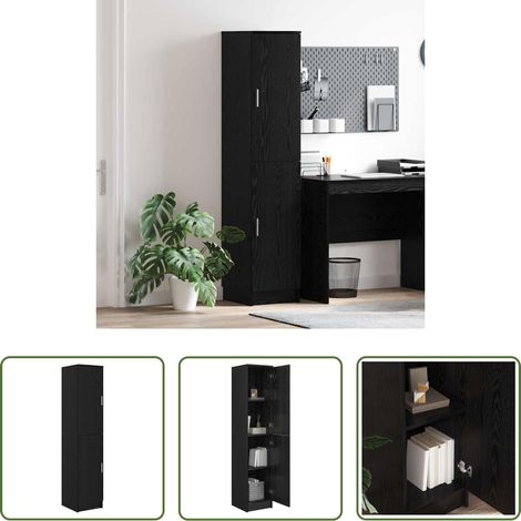 vidaXL Holz - Highboard Schwarz Eichen-Optik 35 x 39 x 168 cm (1/5)