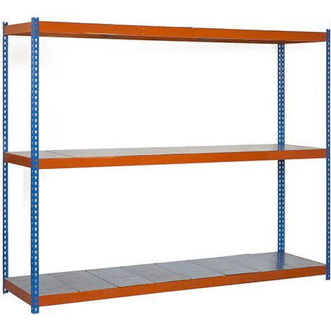 SimonRack Scaffale Industriale, 2000x1500x900 mm, 3 Ripiani in Metallo, Portata 600 kg per Ripiano, Scaffale Carichi Pesanti, Blu/Arancione/Zincato – Simonforte (1/3)
