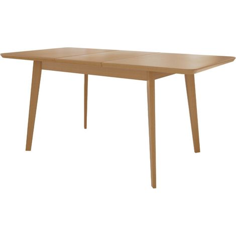 Table Racine 122, Marron, 76x80x140cm, Allongement, MDF, Bois