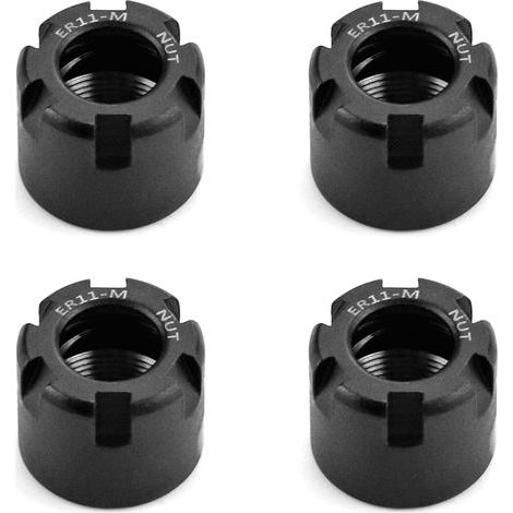 Tuercas de sujeción de pinza AIDUCHO ER11-M, para portaherramientas de fresado CNC, 4 piezas, color negro. (1/5)