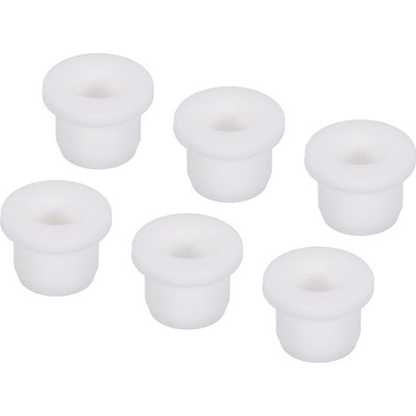6Pcs Passe-Câble T-Forme Diamètre Installation 13mm, ID 8mm, Hauteur de 12mm Passe Fil Rondelle Caoutchouc Bouchons de Trous Flexibles pour Orifices de Câbles, Blanc (1/5)