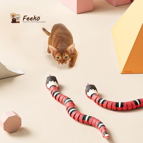 Jouet serpent intelligent pour chat, jouet interactif électrique rechargeable par USB, accessoire pour chat et chien. (1/5)