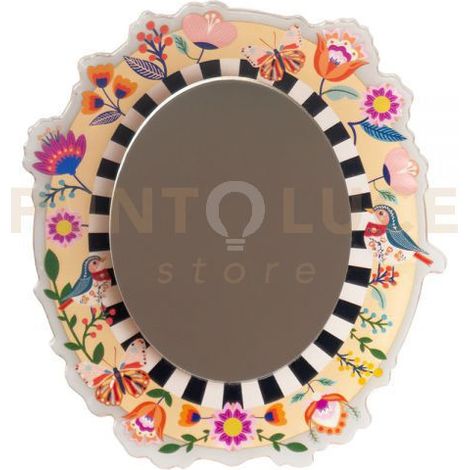SPECCHIETTO LILIAN ROSA IN CRISTALLO ACRILICO DECORATO