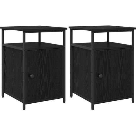 Table de chevet Cabinet de chevet Table de nuit Chêne noir Bois d'ingénierie (1/5)