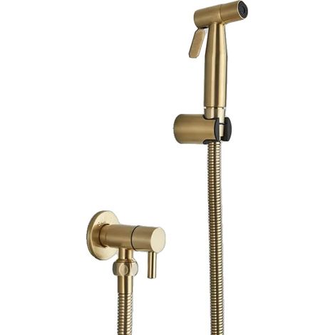Douchette Bidet à Main, Acier Inoxydable, Montée au Mur, or brossé (1/2)