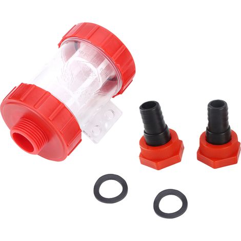 Filtro de malla en línea agrícola para bomba de agua de alto caudal, filtro transparente (G3/4 pulg.) (1/5)