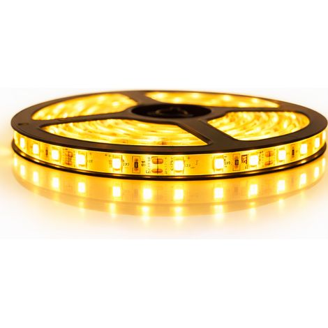 Kit de cinta profesional 3528 - 60 leds/m - 1m, 2.5m, 5 o 10 metros a elegir - color dorado a prueba de salpicaduras (IP65)  Transformador: No se incluye la fuente de alimentación - Longitud: 2.5 metr