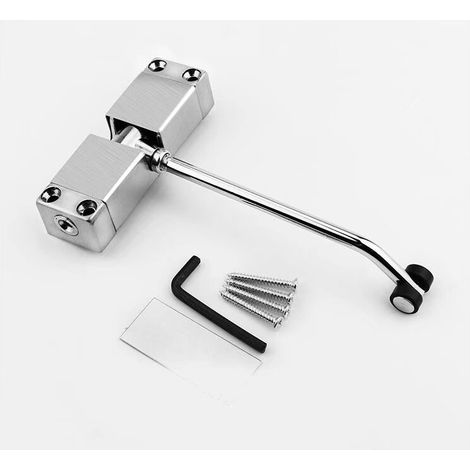 BEBUSINGOTO Cierrapuertas automático con resorte de aleación de aluminio, ajustable, montado en superficie, 20 kg (1/5)