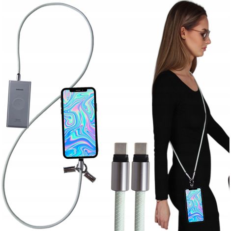 USB-C-Kabel, USB-C-Schnellladekabel, Trageschlaufe für Handys, lang