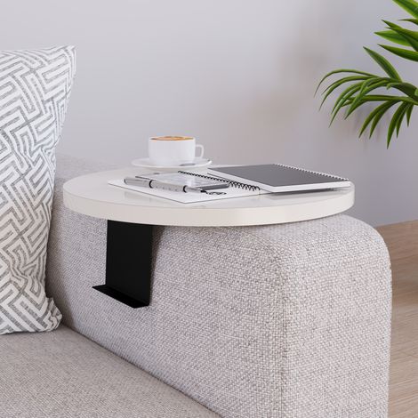 Sofatablett Kuleskyd Ø34cm Creme [en.casa]