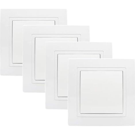 Set of 4 recessed on/off switches, white, push button, all-in-one, 250V 10A, recessed terminal block, universal standard (1/5)