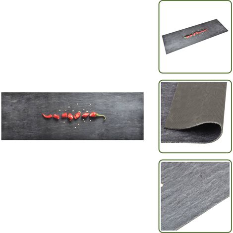 Tapis de cuisine lavable Poivre 60x300 cm - Tapis De Cuisine - Tapis Absorbant - Tapis Entrée - Tapis Intérieur - Tapis Décoratif