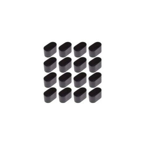 16 pezzi ovali per tavolo e chaise, 15 x 30 mm, Noir-Crezuo