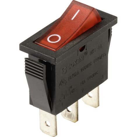TRU COMPONENTS TC-13599540 Wippschalter 250 V/AC 16 A 1 x Aus/Ein rastend 1 St. (1/4)