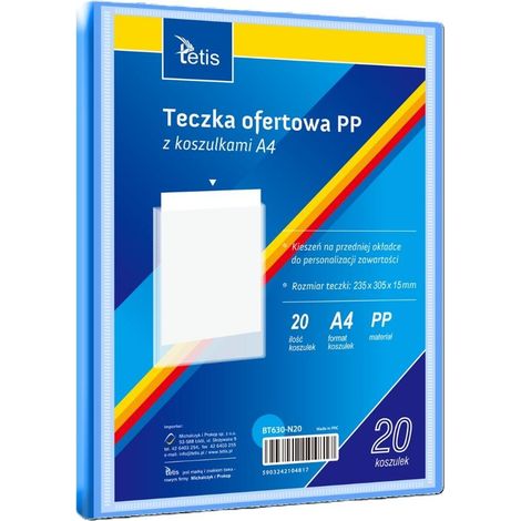 Cartella di presentazione A4 in PP + 20 buste blu