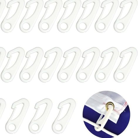 20er-Packung Fahnenhaken, Fahnenmastklemmen, Federhaken, rostfreies Fahnenmastzubehör aus Aluminiumlegierung (1/5)