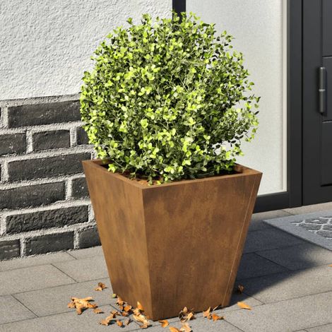 Jardinière-Pot de fleurs 2 pcs 30x30x30 cm acier résistant aux intempéries 728689 (1/5)