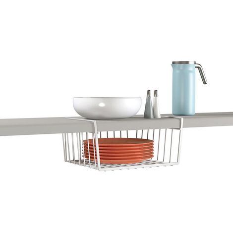 Panier suspendu Metaltex 30x26x14 cm Blanc/Métal (1/5)