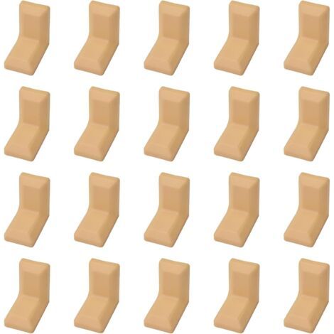 BARKBUSTERS Lot de 20 équerres d'angle en forme de L en acier galvanisé avec couvercle en plastique ABS beige pour armoire, étagère (1/5)