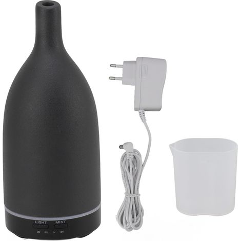 Ultraschall-Keramik-Diffusor für ätherische Öle, wasserlos, automatische Abschaltung, geräuschlos, für Büro und Zuhause, EU-Stecker, schwarz, 100–240 V (1/5)