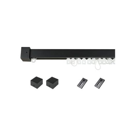 BINARIO PER TENDA EFFETTO ONDA SQUARE MIS.200CM. COLORE BLACK COD.29775