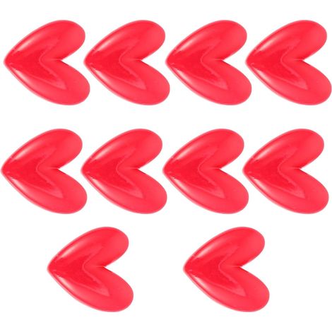Aimants de Cœur Anti-Rayures pour Réfrigérateur 10pcs en Résine Rouge pour Tableau de Bureau ou Casier (1/5)