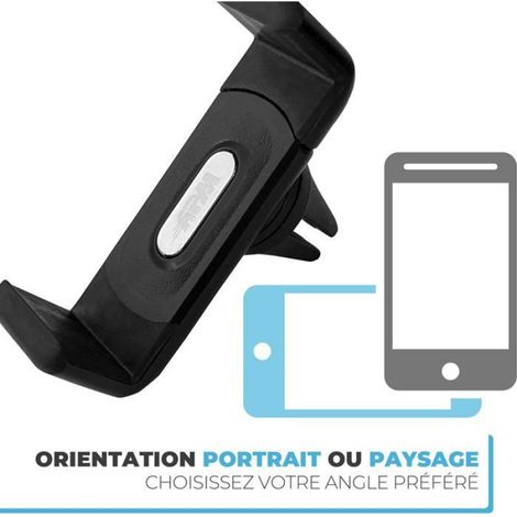 Support Téléphone Voiture Grille D'Aération,Support Pour Ventilation,Orientation Paysage Ou Portrait,Pince Réglable,Smartphone Jus (1/5)