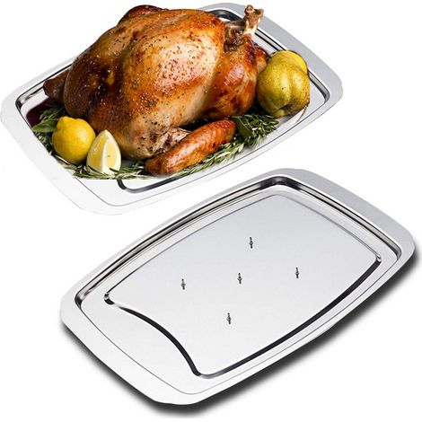 Rack à Rôtir - Grille pour Dinde et Poulet - Acier Inoxydable Alimentaire - 35 cm - Pour Four et Barbecue - 1 Pièce (1/5)