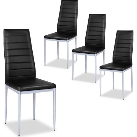 Set of 4 Dining Chairs Padded Seat High Back Armless Accent Dining Side Chairs (1/5)