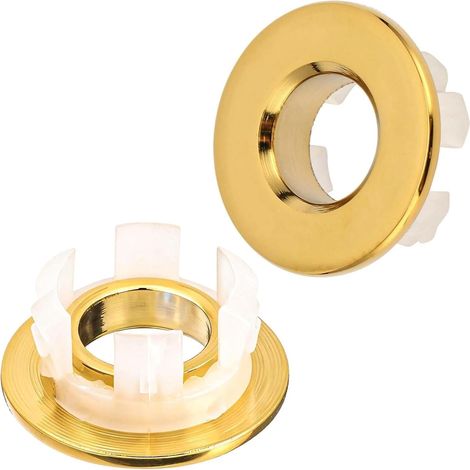 2 Pièces Trou d'évier Circulaire, Couvercle de Trop-Plein pour Lavabo, Anneau de Trop-Plein d'évier, Bouchon de Débordement Éviers, Cache Trou Evier pour Lavabo, Salle de Bain, Cuisine (1/5)