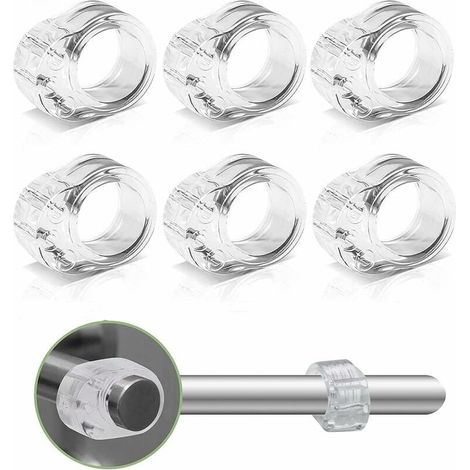 Lot de 6 butées de poignée de porte en PVC, arrête les bosses, protection murale pare-chocs, protecteur petit transparent, caoutchouc, silicone de couleur transparente pour salle de bain, chambre, bur (1/5)