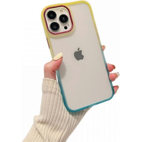 iPhone 13 (6,1 Zoll) Handyhülle, [Vergilbt nicht], stoßfest, ultradünn, gelb und blau (1/5)
