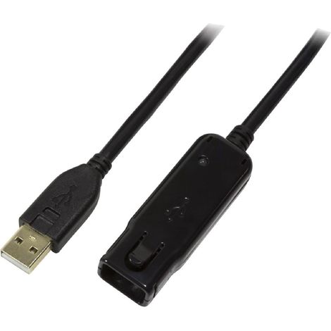 Cable repeteur actif USB A 2.0 male USB A 1.1 femelle - noir