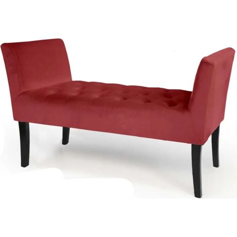 Panca de terciopelo burdeos 111x40x60