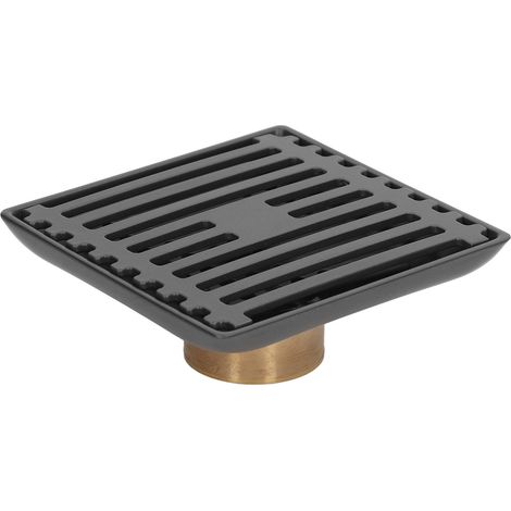 Drain de sol en acier inoxydable, grand débit, pour salle de bain, toilettes ou balcon, couleur gris cuivré (1/5)