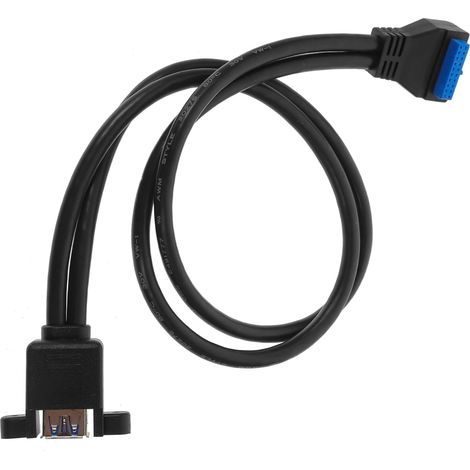 Adaptateur USB 19 Broches vers Double USB Femelle à Montage Panneau pour Carte Mère Fixation par Vis (1/5)