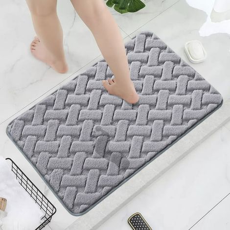 Tapis de bain ultra-doux et absorbant pour baignoire, 40 x 60 cm, lavable et à séchage rapide, pour salle de bain, baignoire et douche, antidérapant. (1/5)