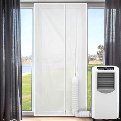 Burlete para puertas de aires acondicionados portátiles, 90 x 210 cm, kit de sellado para puertas/ventanas de aire acondicionado, fácil de instalar, no requiere perforación, se adapta a todas las puer (1/4)