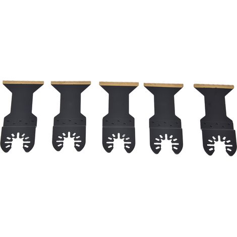 5 Lames Multifonction pour Outil Oscillant, Modèle H Long en Bimétal avec Revêtement Titane 1-3/4" (1/5)