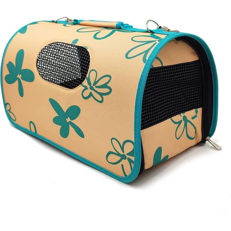 1 - Sac De Transport - Sac Pour Animal - Chien Chat - Matériau Tissu Et Filet - Pour Voyage Et Maison - Vert Bleu Noir Rouge - 43,5x25x25cm (1/5)
