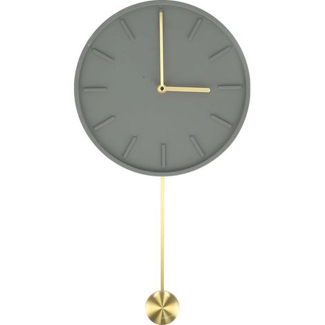 Horloge murale ronde suspendue moderne avec grand pendule pour cuisine café bar (1/5)