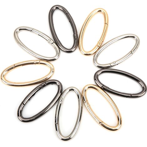 9Pcs Spring Ring Buckle 0‑Shaped Oval Open Bag Chain Hardware DIY Accessories 3 ColorsL (1/5)