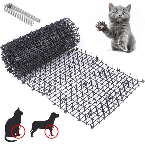 rouleau de 200× tapis répulsifs pour chats avec 8 ancrages au sol en forme U des chiens et mobiles naturels 30cm (1/4)