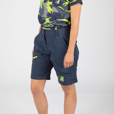 SHARON BERMUDA DE TRAVAIL 1270 Marine , Jaune fluo T44 (1/5)