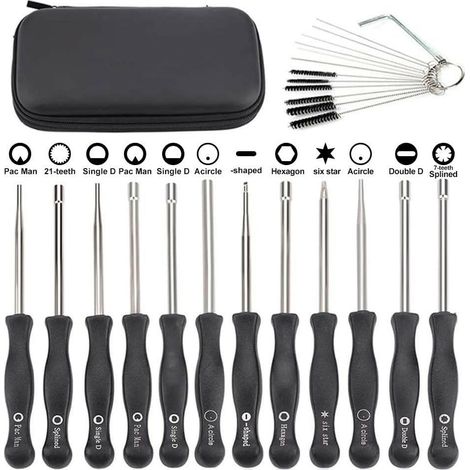 Jeu 12 outils réglage carburateur moteur 2 temps, tournevis cannelé/Pac Man/D/Double D pour tronçonneuse débroussailleuse Poulan Husqvarna