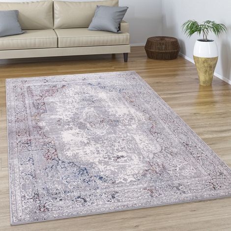 Paco Home Teppich Wohnzimmer Kurzflor Vintage Abstrakt Orientalisch Modern Bordüre 80x150 cm, Bunt 3