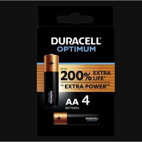 Blister 4 duracell optimum batterien - 200% extra lange lebensdauer optimum/aa